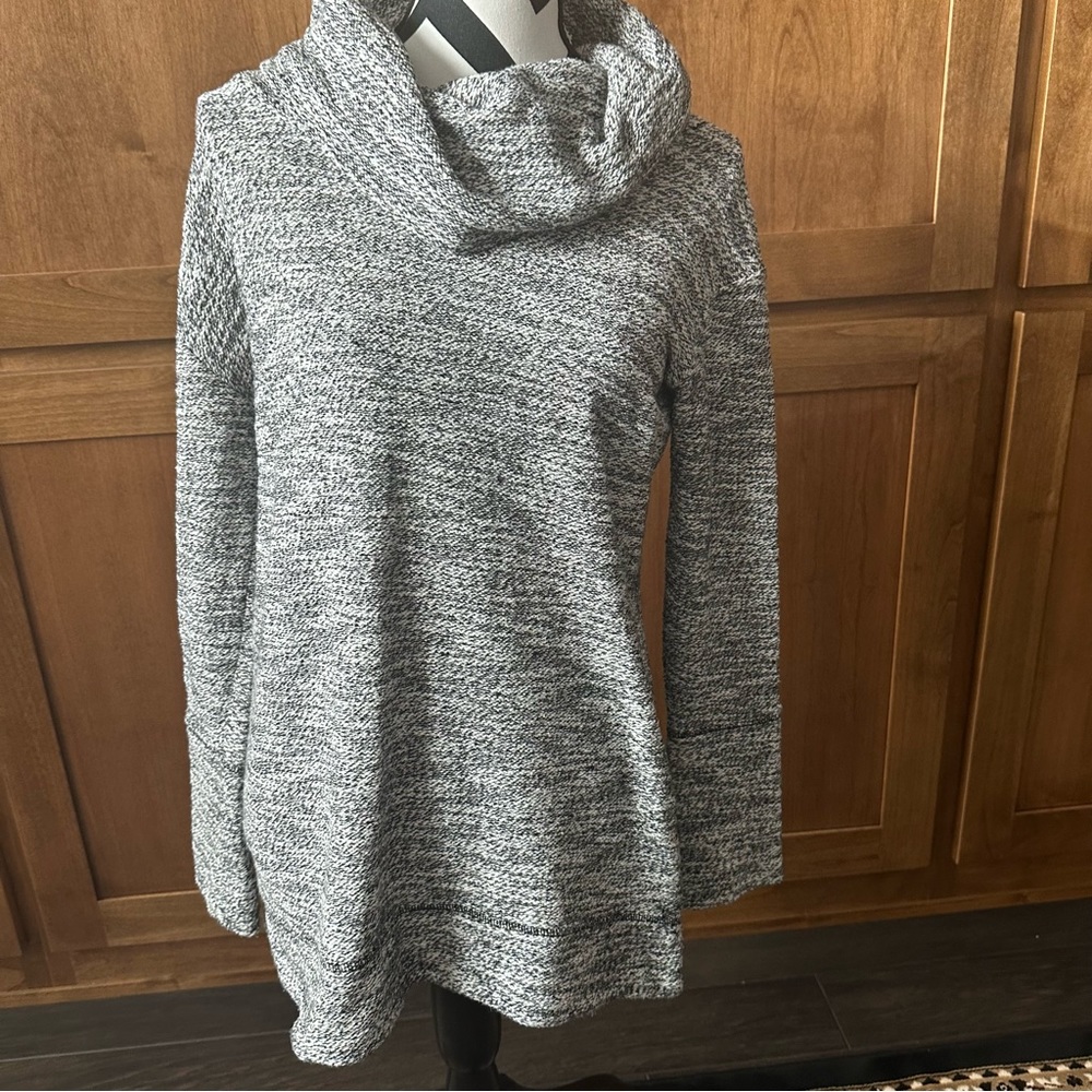 Merona || marled gray turtleneck tunic length cotton blend sweater